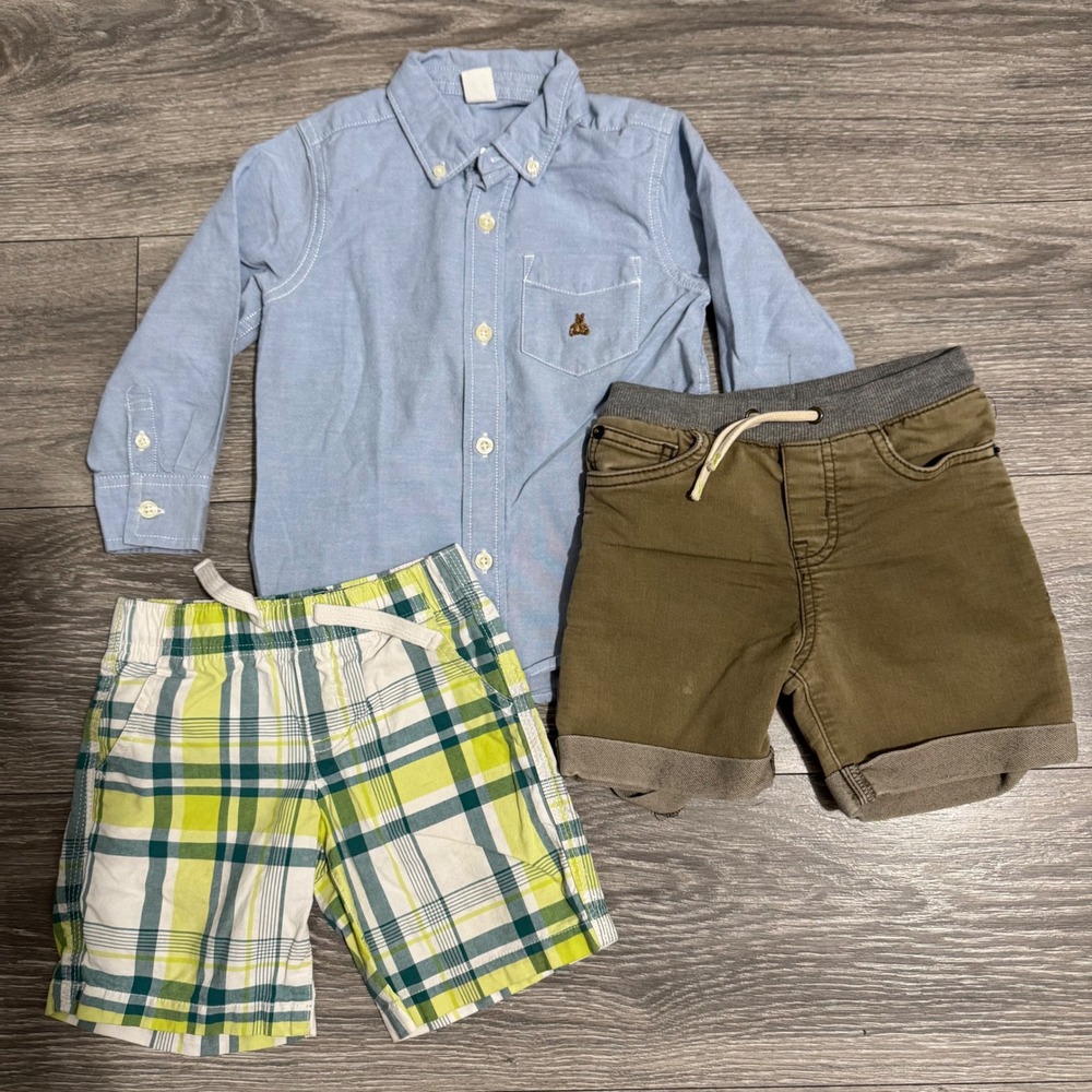 Baby Gap‎ Cat Toddler Boys 3T Shirt and Shorts Bundle 3pc Blue Green Many Brands